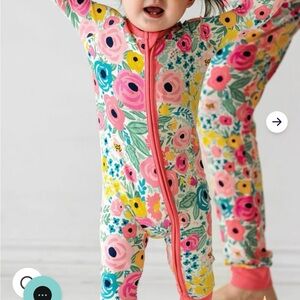 Little Sleepies Pink Floral Kids Footie